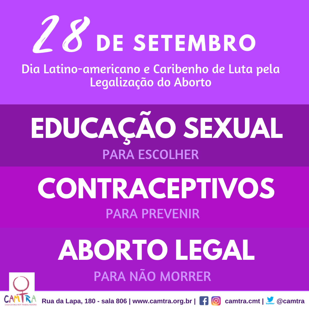 28 de setembro |Dia Latino-Americano e Caribenho pela Descriminalização e Legalização do Aborto terá ato no Rio de Janeiro