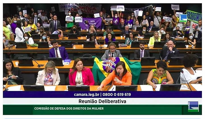 Votação do Estatuto do Nascituro na Comissão da Mulher na Câmara é adiada após resistência feminista contra o machismo e ataques às mulheres