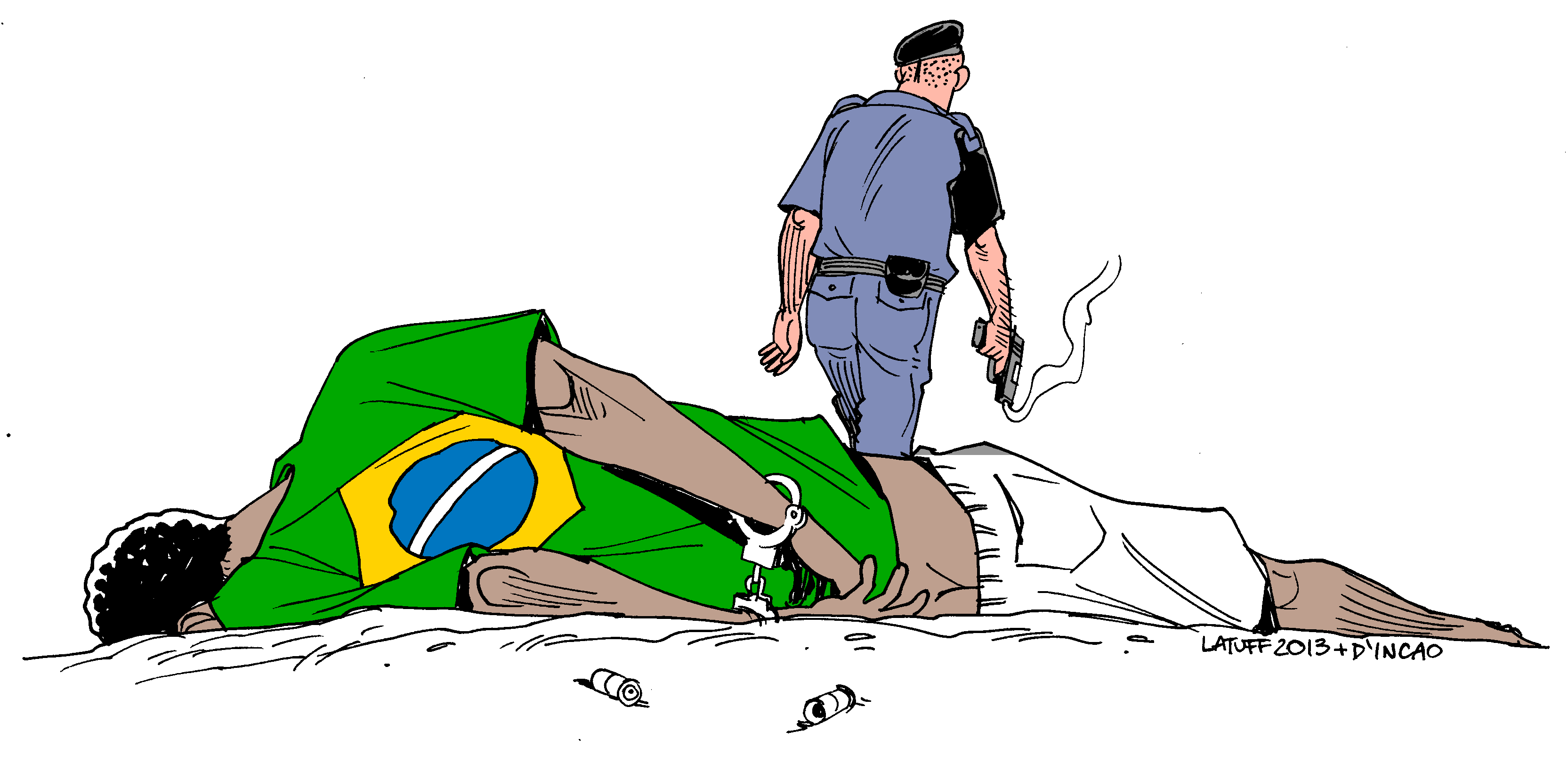 Frequente em comunidades negras, a violência policial não foi registrada nos atos terroristas em Brasília